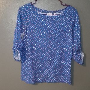 9-H15 STCL Anthropologie polka dot top size M